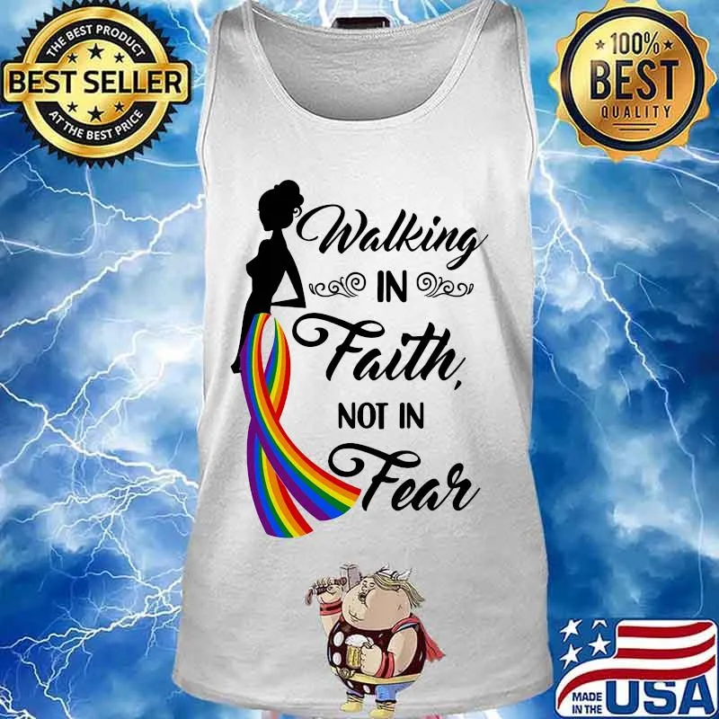 Walking in the faith not in fear Rainbow cancer awareness s Tank top
