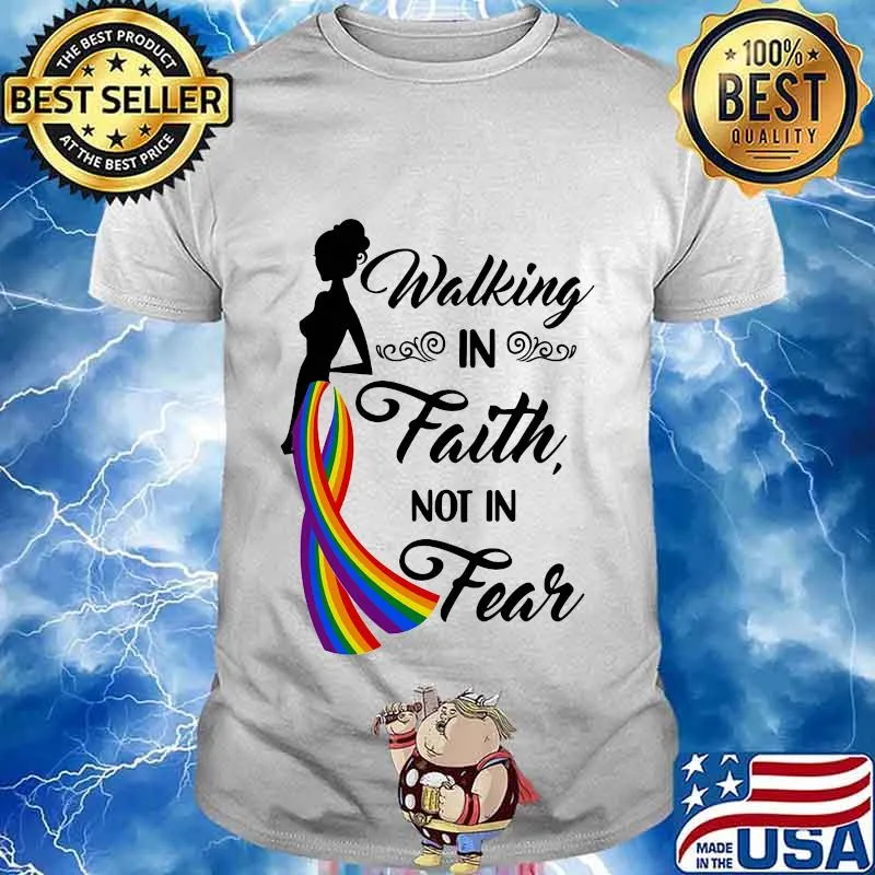 Walking in the faith not in fear Rainbow cancer awareness shirt