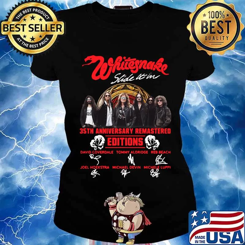 Whitesnake slide it in 35th anniversary remastered edition signatures s Ladies tee