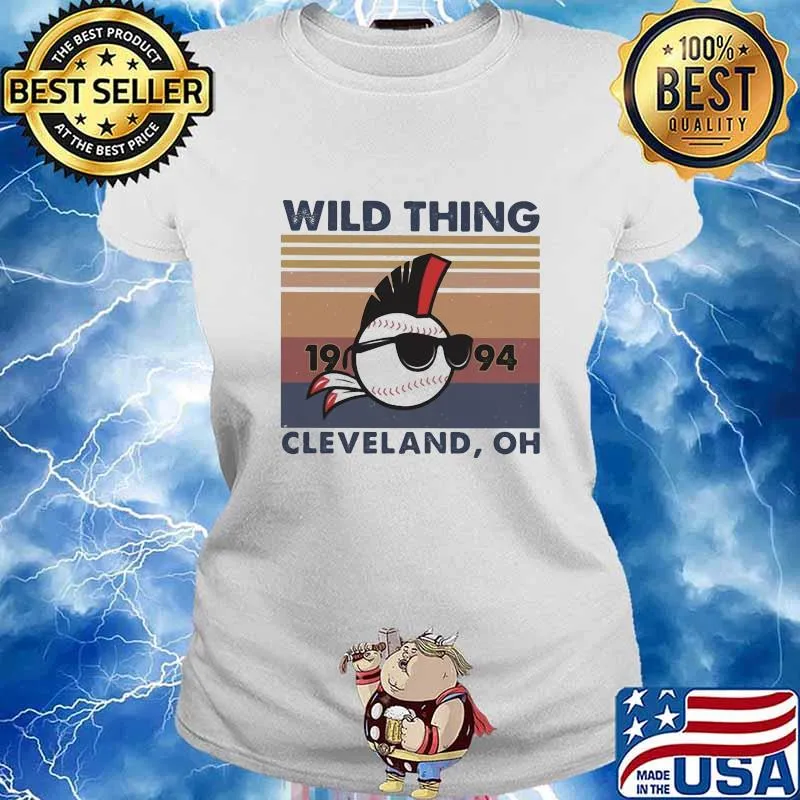 Wild Thing 1994 Cleveland Oh Major League Movie Baseball Vintage Retro Shirt Ladies tee