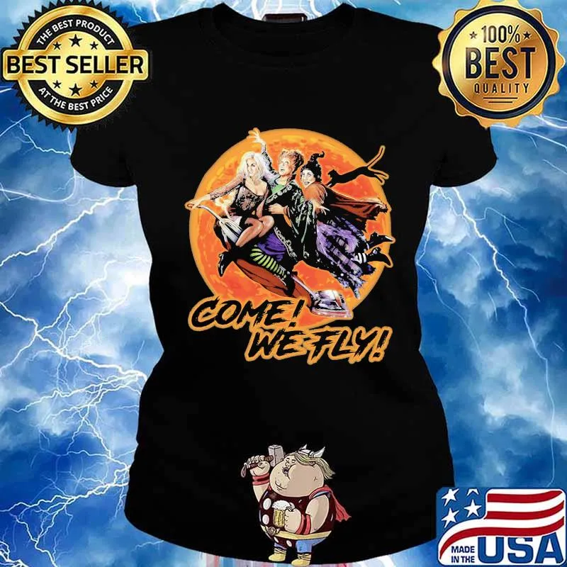 Witch Come we fly sunset s Ladies tee