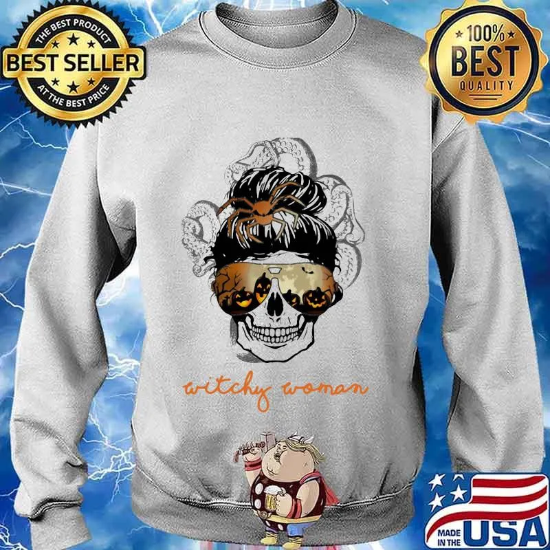 WITCHY WOMAN SKULL GIRL HALLOWEEN SHIRT Sweater