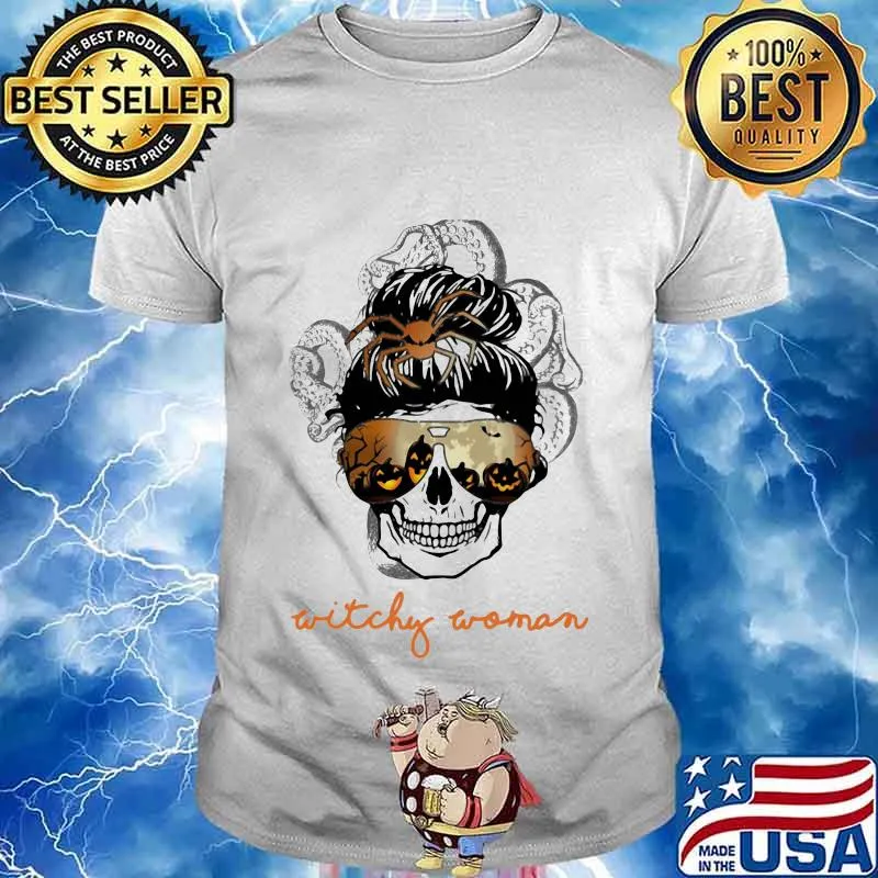 WITCHY WOMAN SKULL GIRL HALLOWEEN SHIRT