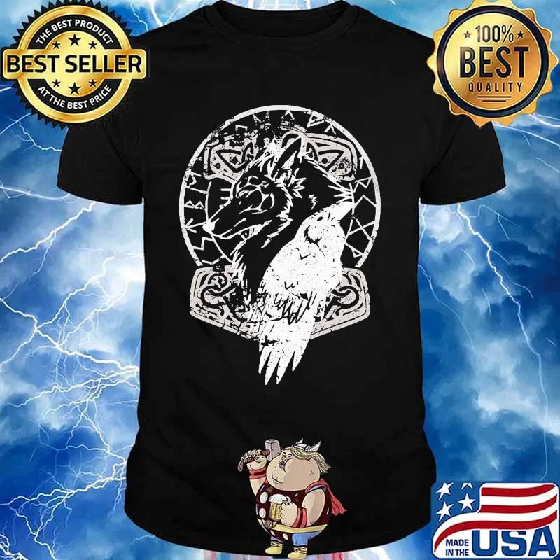 Wolf bird night black shirt