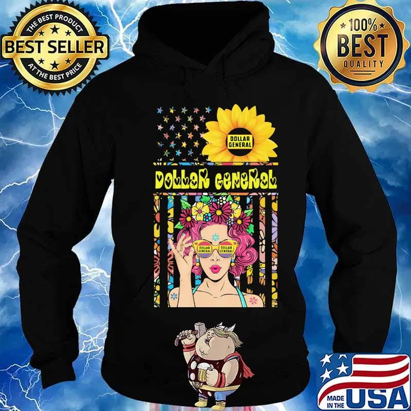 Woman sunflower dollar general american flag independence day s Hoodie