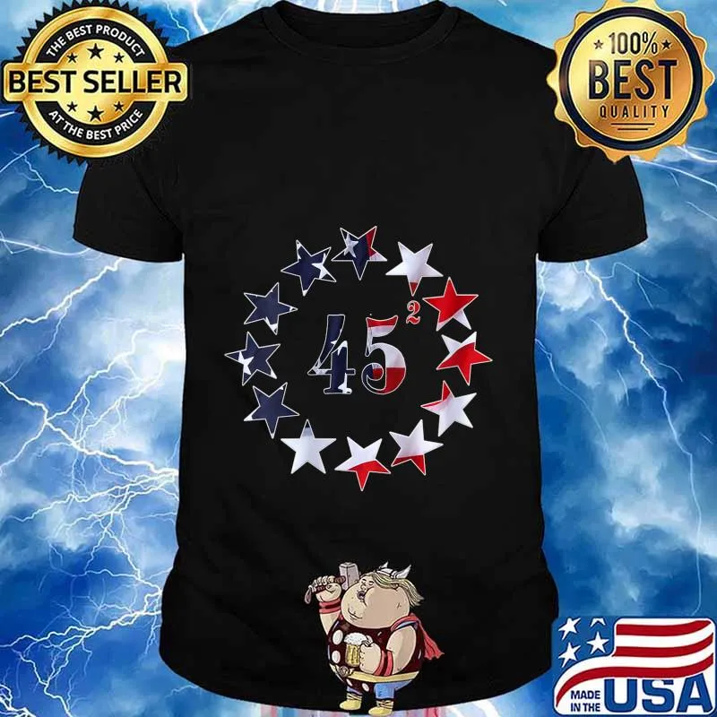 Womens 45 Squared Trump Betsy Ross Flag 2020 Second Term V-Neck T-Shirt