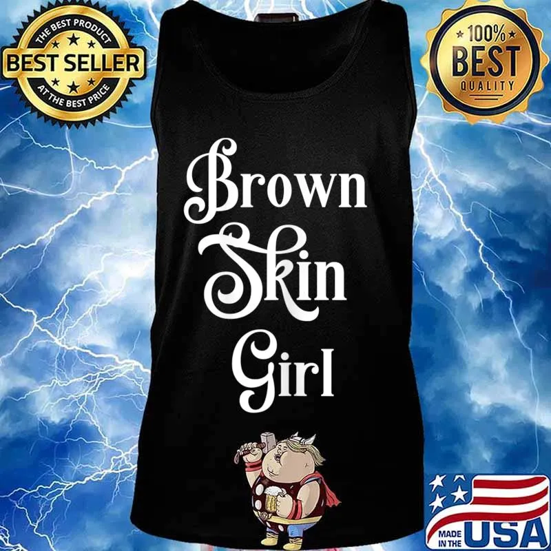 Womens Brown Skin Girl Black Is Beautiful Strong Power Afro Womens T-Shirt Tank top