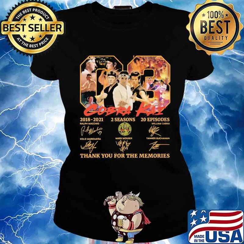 03 cobra kai 2018 2021 2 seasons 20 episodes thank for the memories signatures s Ladies tee