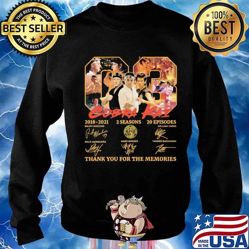 03 cobra kai 2018 2021 2 seasons 20 episodes thank for the memories signatures s Sweater