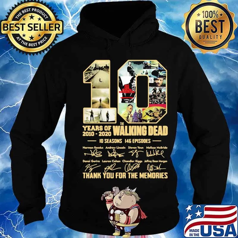 10 years of 2010 2020 the walking dead 10 seasons 146 episodes thank for the memories signatures s Hoodie