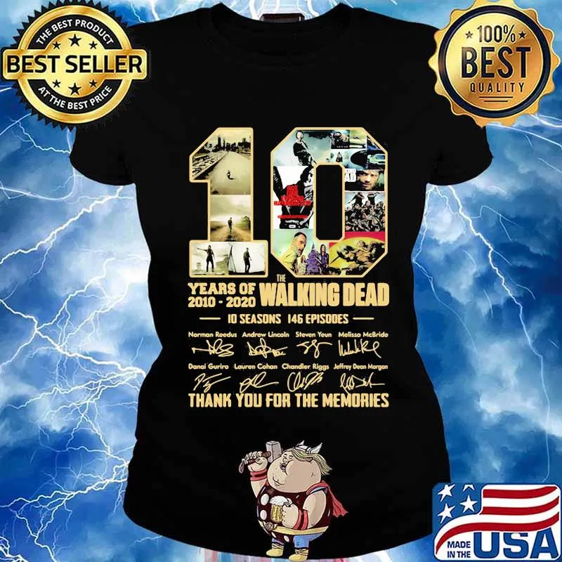 10 years of 2010 2020 the walking dead 10 seasons 146 episodes thank for the memories signatures s Ladies tee
