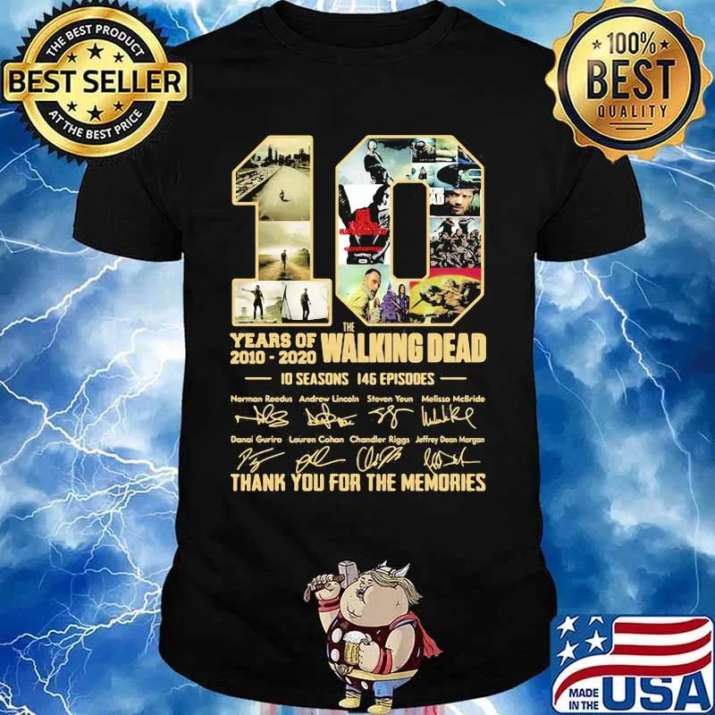 10 years of 2010 2020 the walking dead 10 seasons 146 episodes thank for the memories signatures shirt