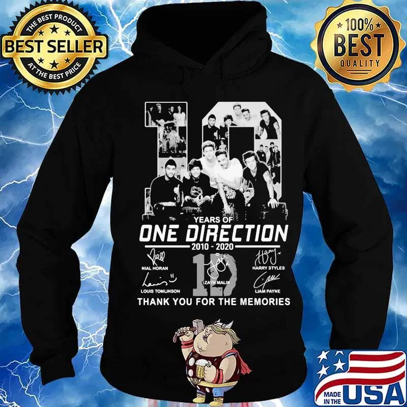 10 years of one direction 2010 2020 thank for the memories signatures s Hoodie