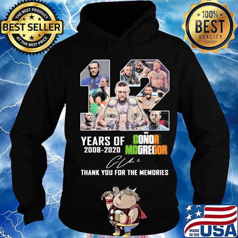 12 years of 2008 2020 conor mcgregor thank for the memories signatures s Hoodie