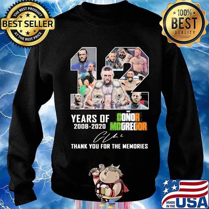 12 years of 2008 2020 conor mcgregor thank for the memories signatures s Sweater