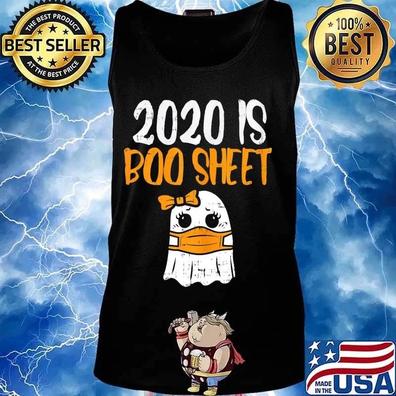 2020 Boo Sheet Girl Ghost In Mask Cute Halloween Quarantine T-Shirt Tank top