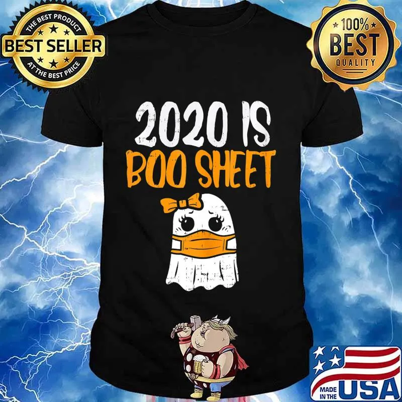 2020 Boo Sheet Girl Ghost In Mask Cute Halloween Quarantine T-Shirt