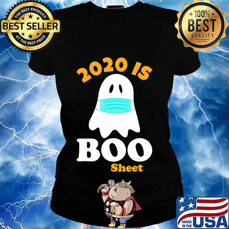 2020 Boo Sheet Shirt - Ghost in Mask Halloween 6 feet away T-Shirt Ladies tee