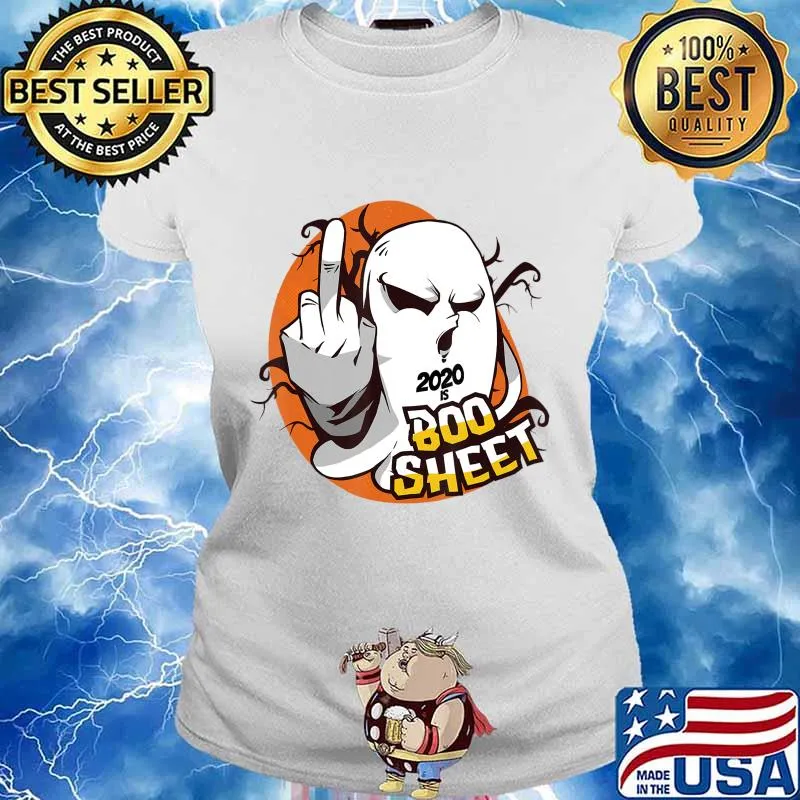 2020 is Boo Sheet Ghost Middle finger Halloween Statement T-Shirt Ladies tee