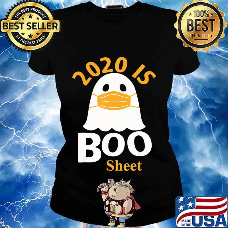2020 is Boo Sheet T-Shirt Ghost in Mask Halloween T-Shirt Ladies tee