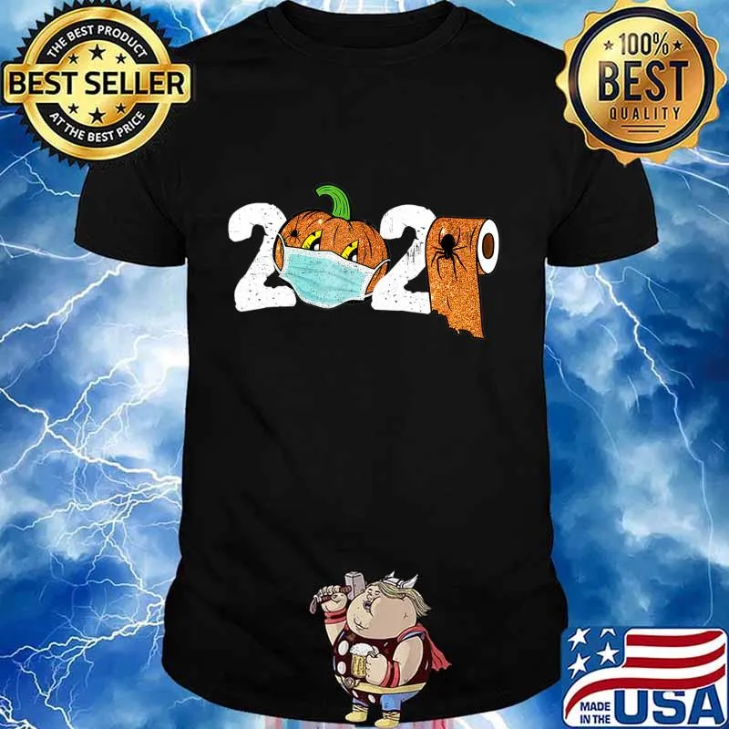 2020 Pumpkin In Mask Toilet Paper Halloween Quarantine T-Shirt