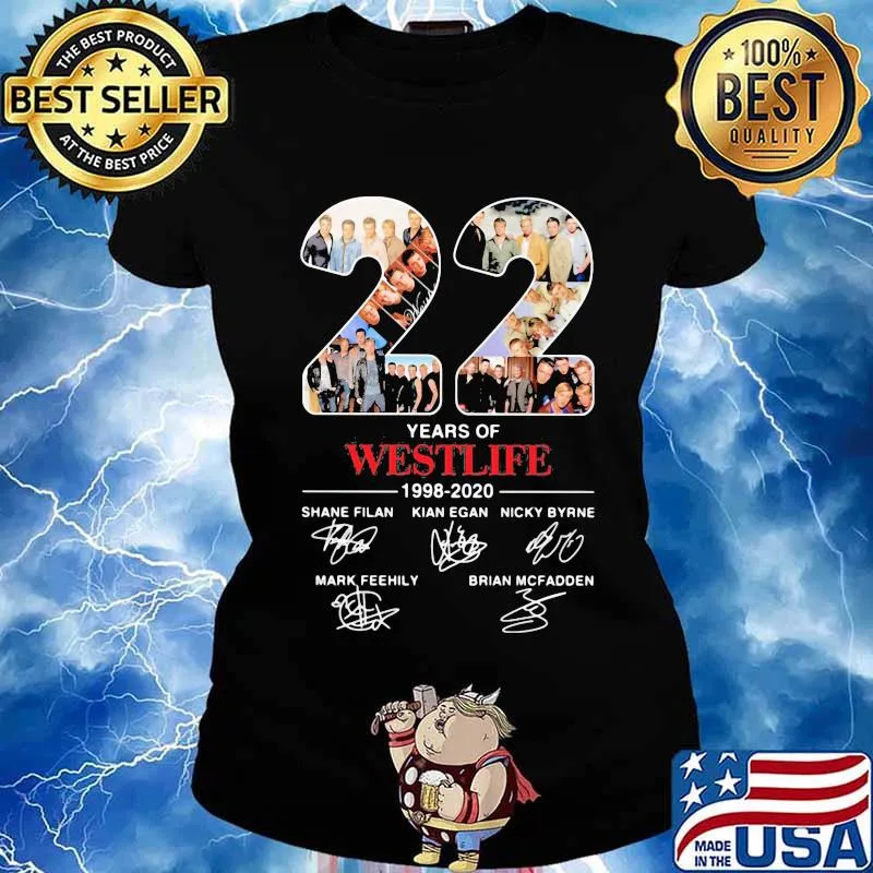 22 years of westlife 1998 2020 signatures s Ladies tee