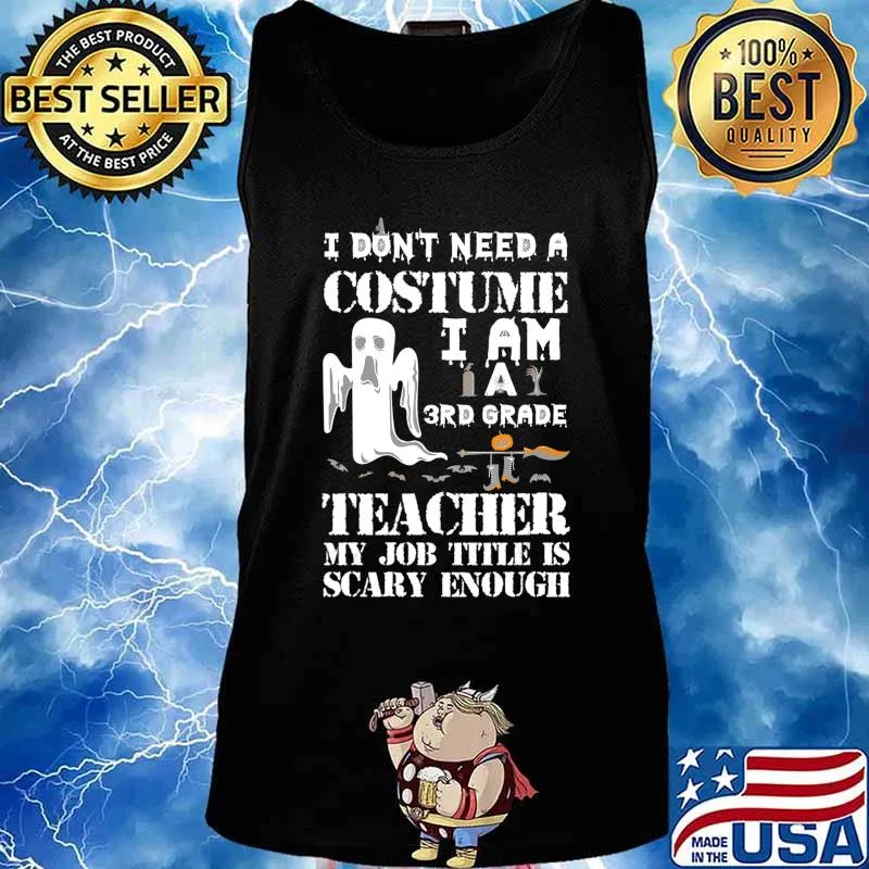 3rd Grade Teacher Halloween Costume Scary Funny Boo T-Shirt Tank top