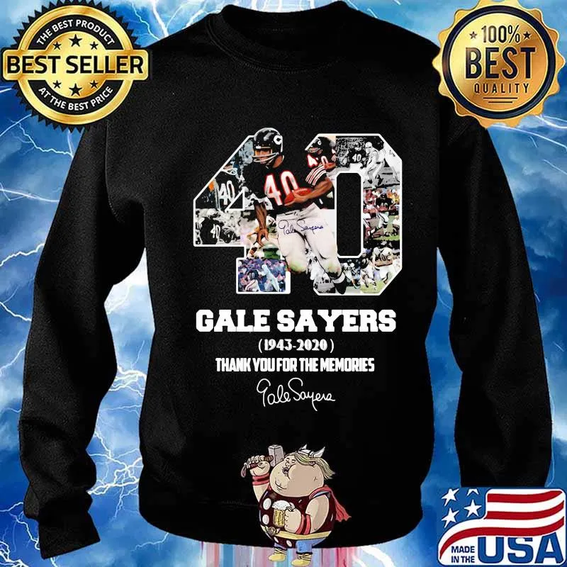 40 gale sayers 1943 2020 thank for the memories signature s Sweater