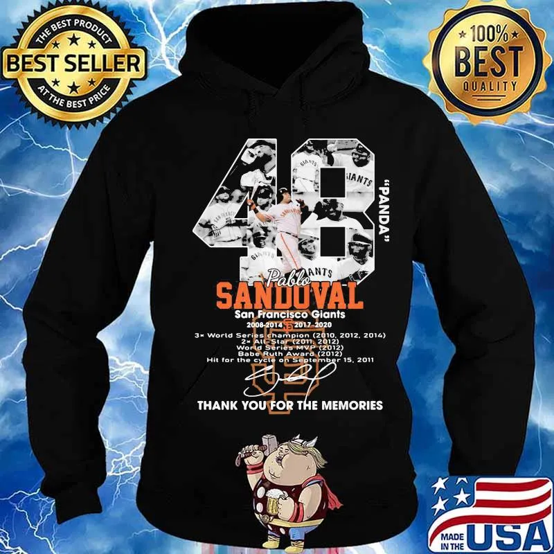 48 panda pablo sandoval san francisco giants thank you for the memories signatures s Hoodie