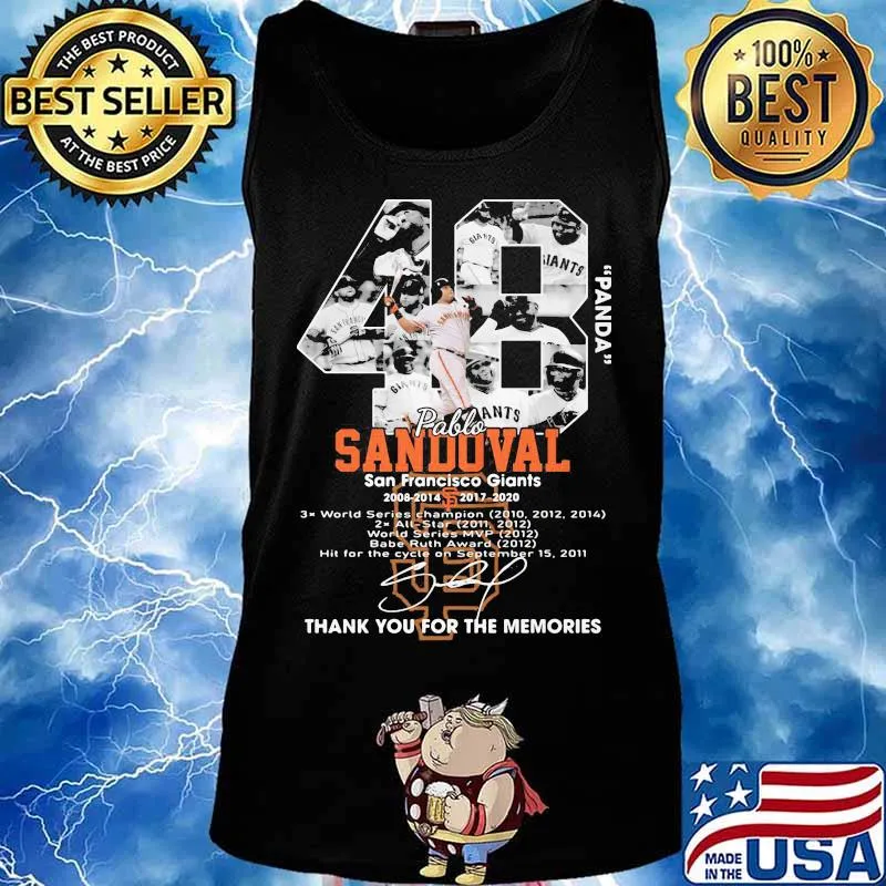 48 panda pablo sandoval san francisco giants thank you for the memories signatures s Tank top