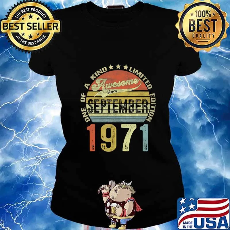 49 Years Old Gifts Vintage September 1971 49th Birthday Gift T-Shirt Ladies tee