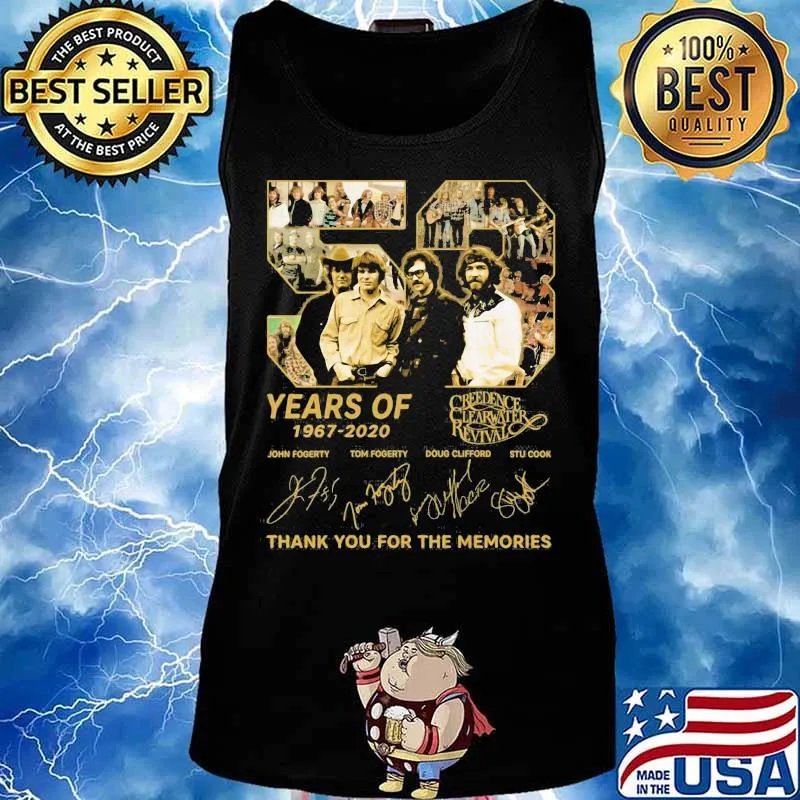 53 years of 1967 2020 creedence clearwater revival thank for the memories signatures s Tank top