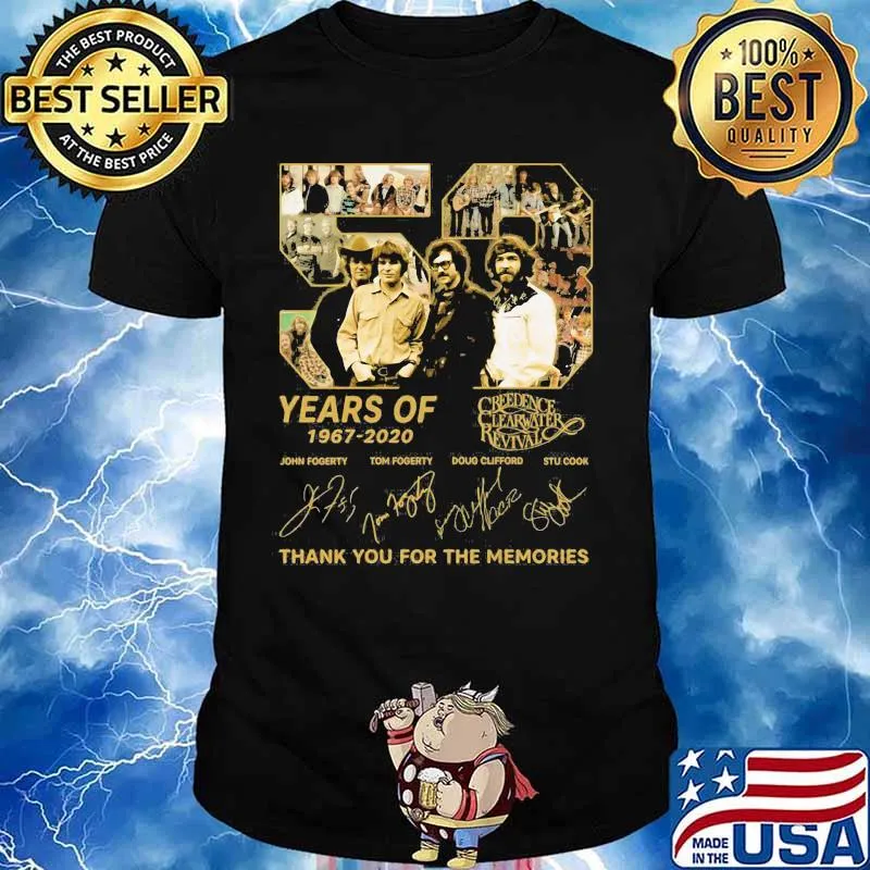 53 years of 1967 2020 creedence clearwater revival thank for the memories signatures shirt