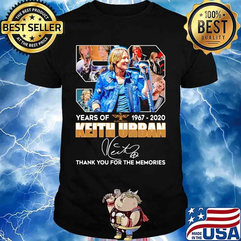 53 years of 1967 2020 keith urban thank for the memories signature shirt