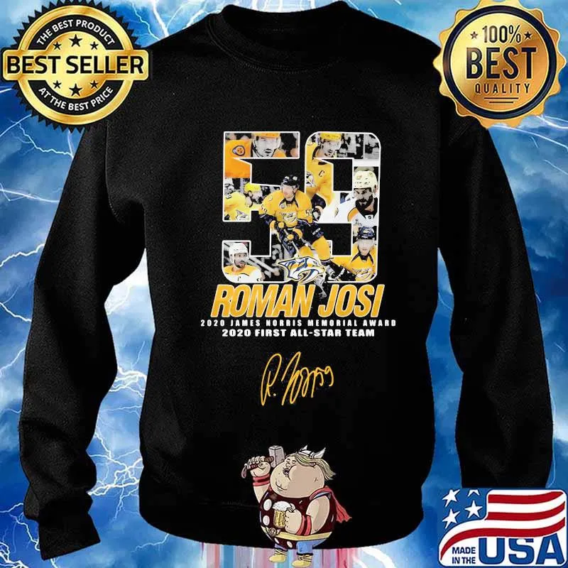 59 roman josi 2020 james norris memorial award 2020 first all star team signature s Sweater