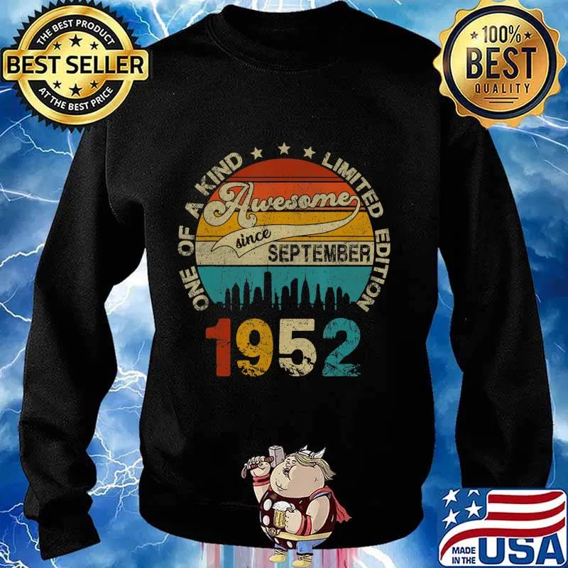 68 Years Old Vintage September 1952 68th Birthday Gift T-Shirt Sweater