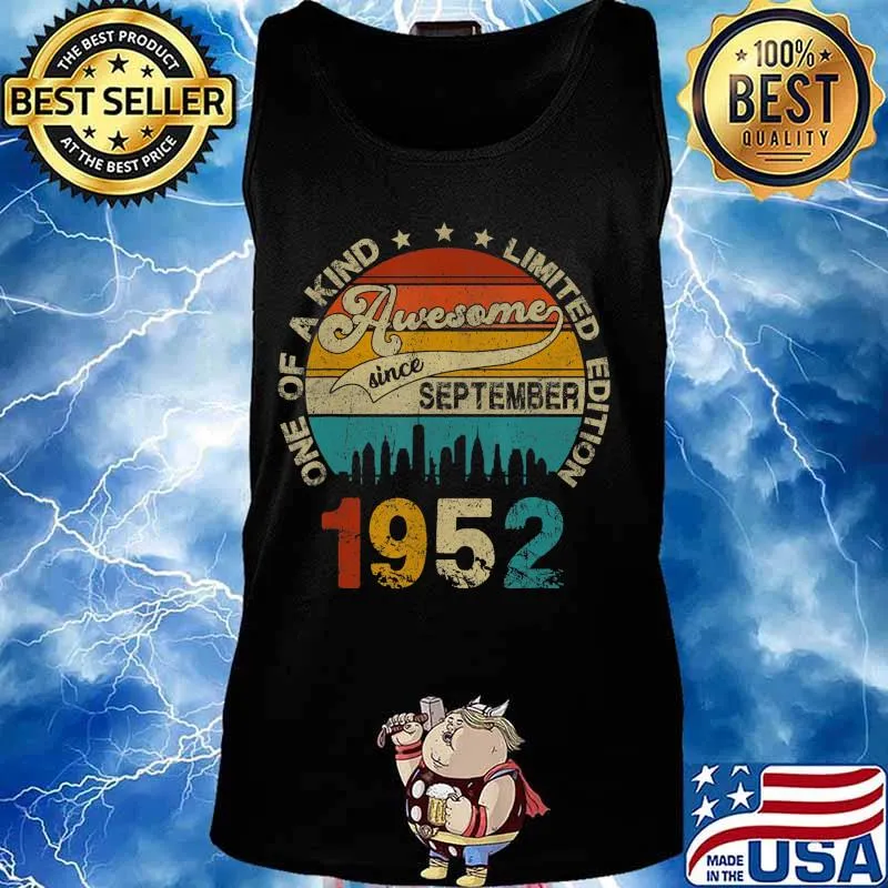 68 Years Old Vintage September 1952 68th Birthday Gift T-Shirt Tank top