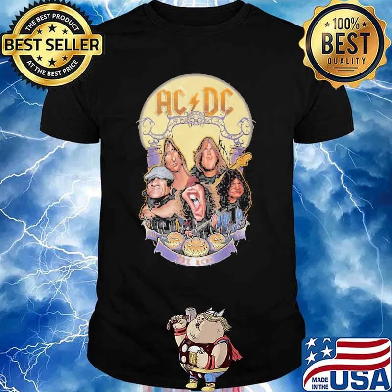 Acdc band members happy halloween moon shirt