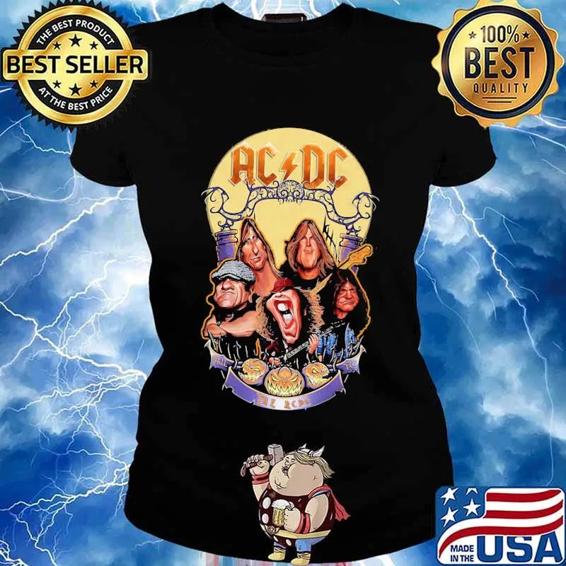 Acdc band members vintage happy halloween s Ladies tee