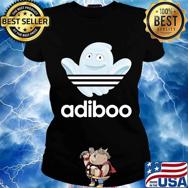Adiboo boo adidas logo happy halloween s Ladies tee