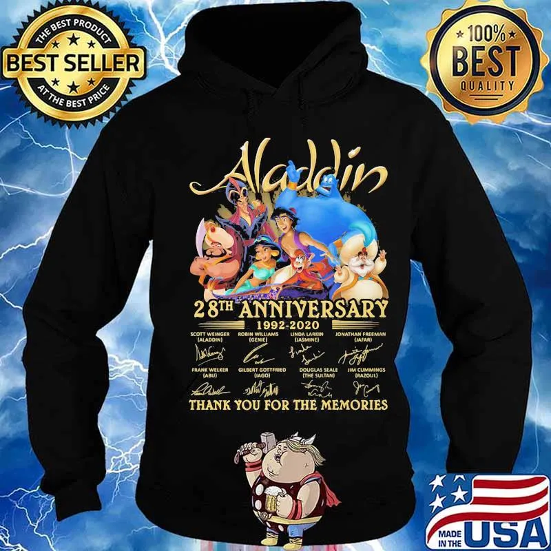 Aladdin 28th anniversary 1992 2020 thank for the memories signatures s Hoodie