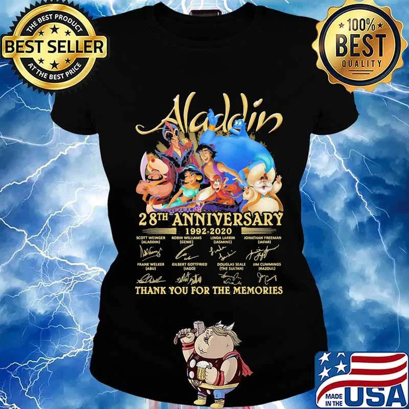 Aladdin 28th anniversary 1992 2020 thank for the memories signatures s Ladies tee