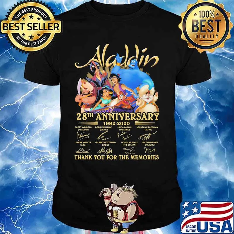 Aladdin 28th anniversary 1992 2020 thank for the memories signatures shirt