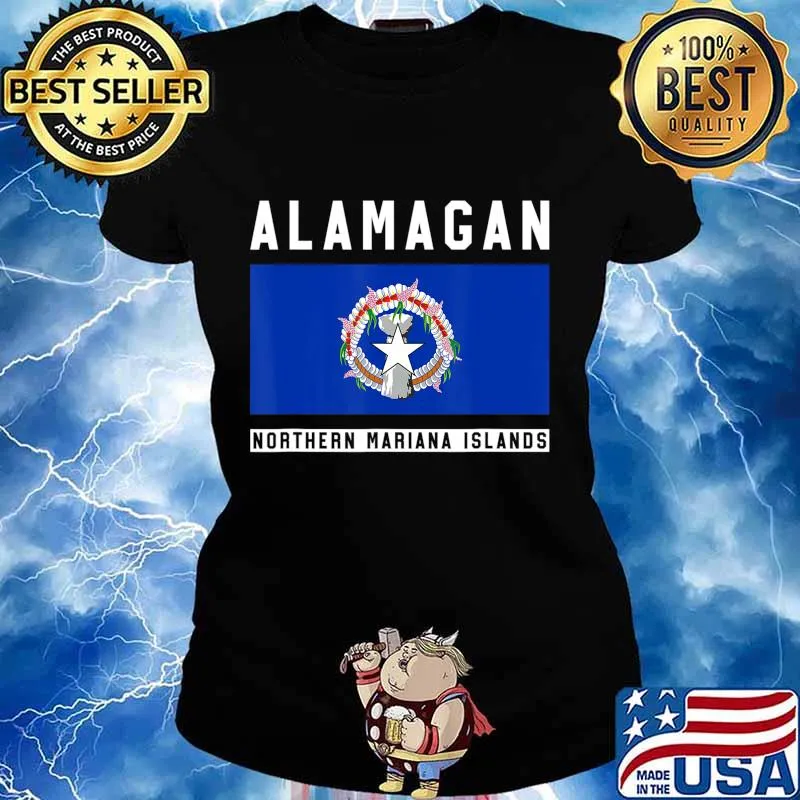 Alamagan Souvenir Northern Mariana Islands Flag T-Shirt Ladies tee