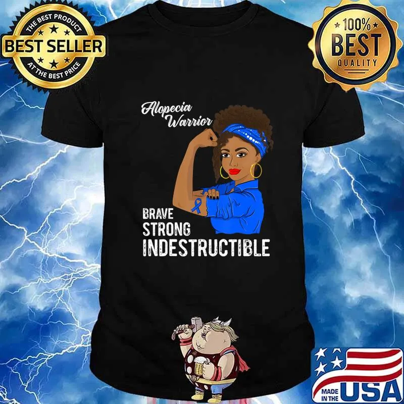 Alopecia Warrior Indestructible Survivor Awareness Gift T-Shirt