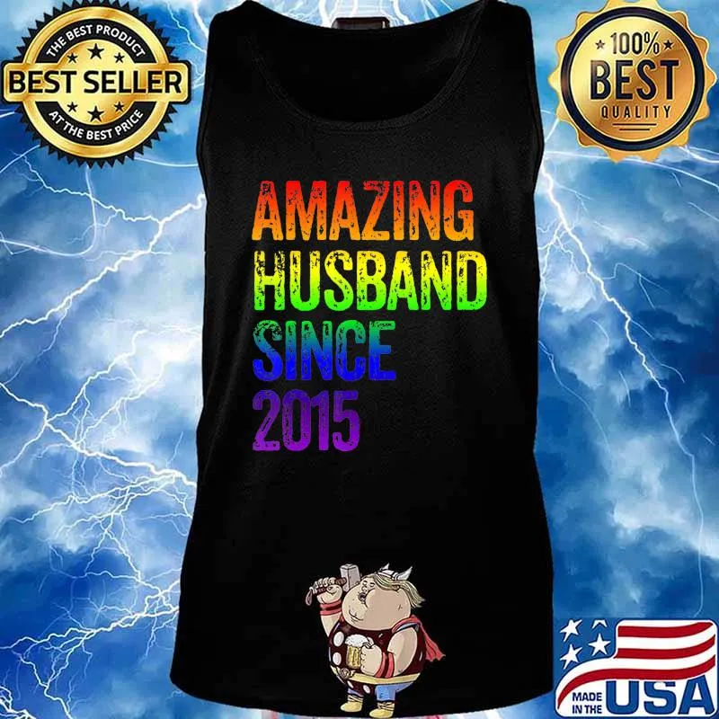 Amazing Gay Husband 2015 5 Years Wedding Anniversary LGBT T-Shirt Tank top