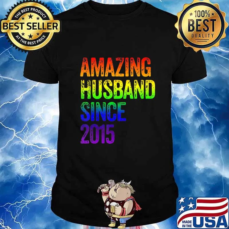 Amazing Gay Husband 2015 5 Years Wedding Anniversary LGBT T-Shirt