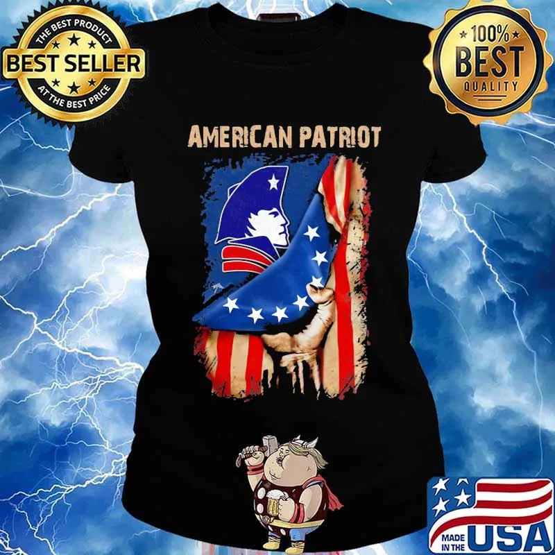 American new england patriot flag s Ladies tee