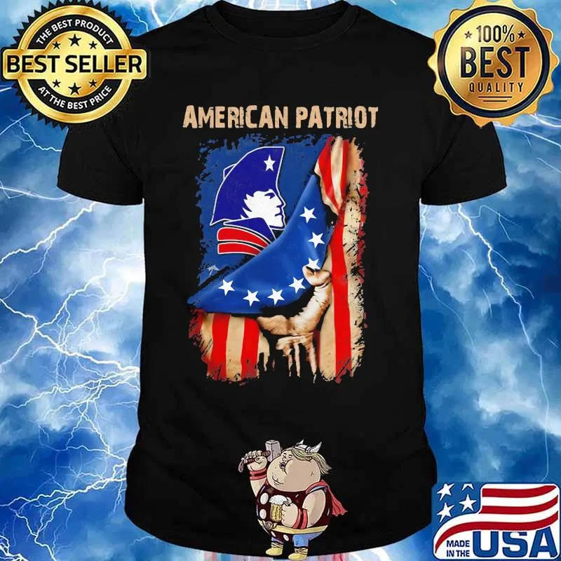 American new england patriot flag shirt