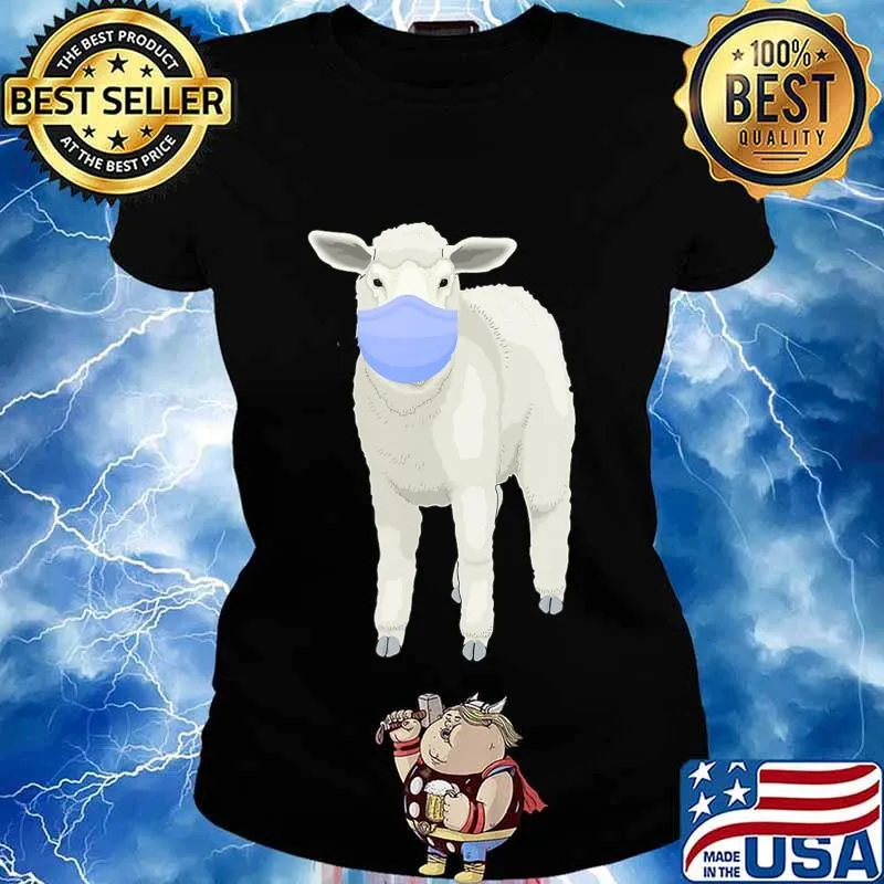 Anti mask sheep or sheeple with face mask T-Shirt Ladies tee